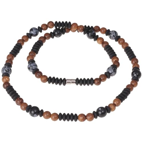 Holz Perlen Halskette Männer Naturstein von Memphis