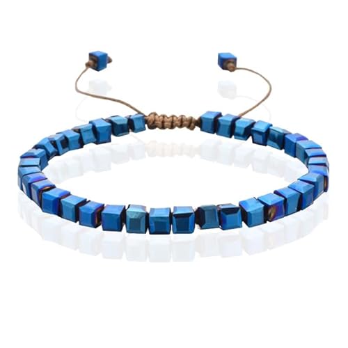Memphis Bohemia Perlen Armband - 4mm Kristallglas Dunkelblau von Memphis