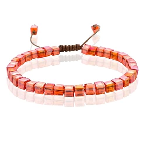 Memphis Bohemia Perlen Armband - 4mm Kristallglas Rot von Memphis