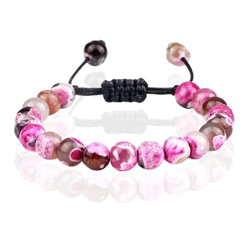 Memphis Damen Armband 8mm Perlen - Rose Red Fire von Memphis