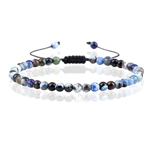 Memphis Feuer Armband Naturstein Perlen - Dunkelblaues Feuer von Memphis