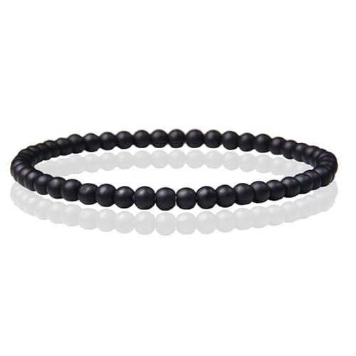 Memphis Naturstein Armband - 4mm Matte Onyx Achat von Memphis