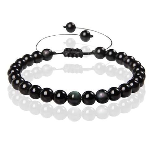 Memphis No.2 Naturstein Armband Damen - 6mm Color Obsidian von Memphis