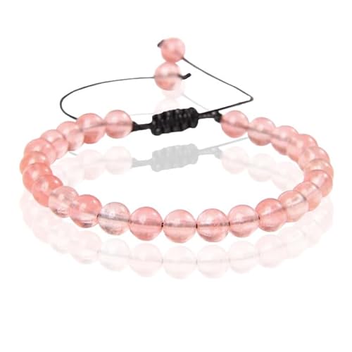 Memphis No.2 Naturstein Armband Damen - 6mm Rot Wassermelone von Memphis