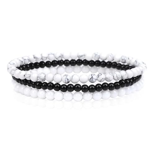 Memphis Stacked Damen Armbänder Set - Weiß-17cm von Memphis