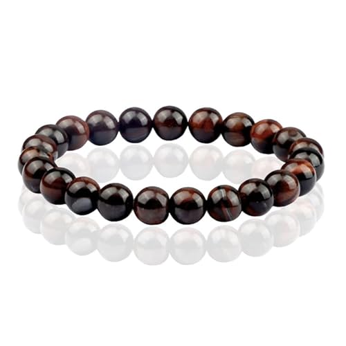 Naturstein Armband mit 8mm Perlen Memphis - Red Tiger Eye von Memphis