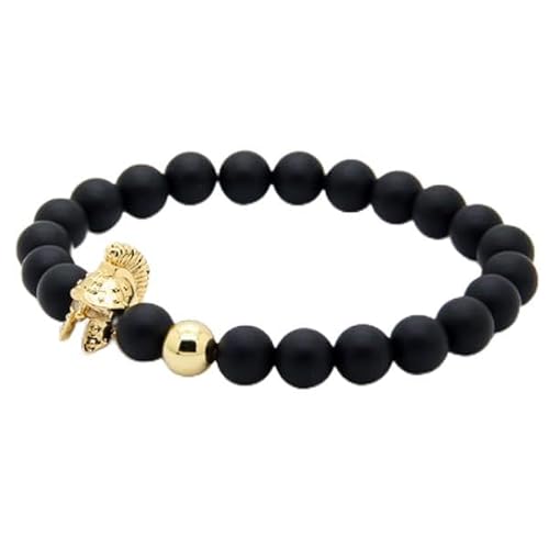 Perlenarmband Herren Achat Roman Krieger Gold von Memphis