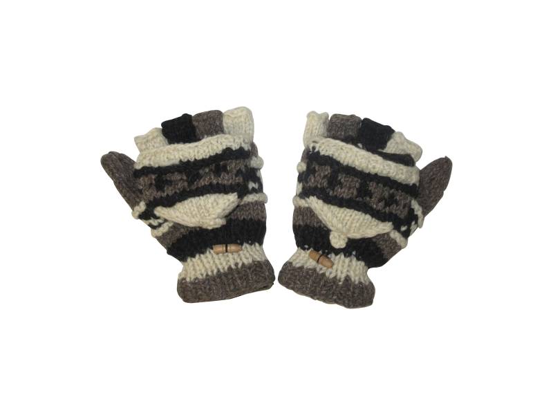 100% Wolle Handschuhe Winter Stricken Boho Unisex Fleece Futter Warm Gemütlich P6 - P14 von MemsaabLondon