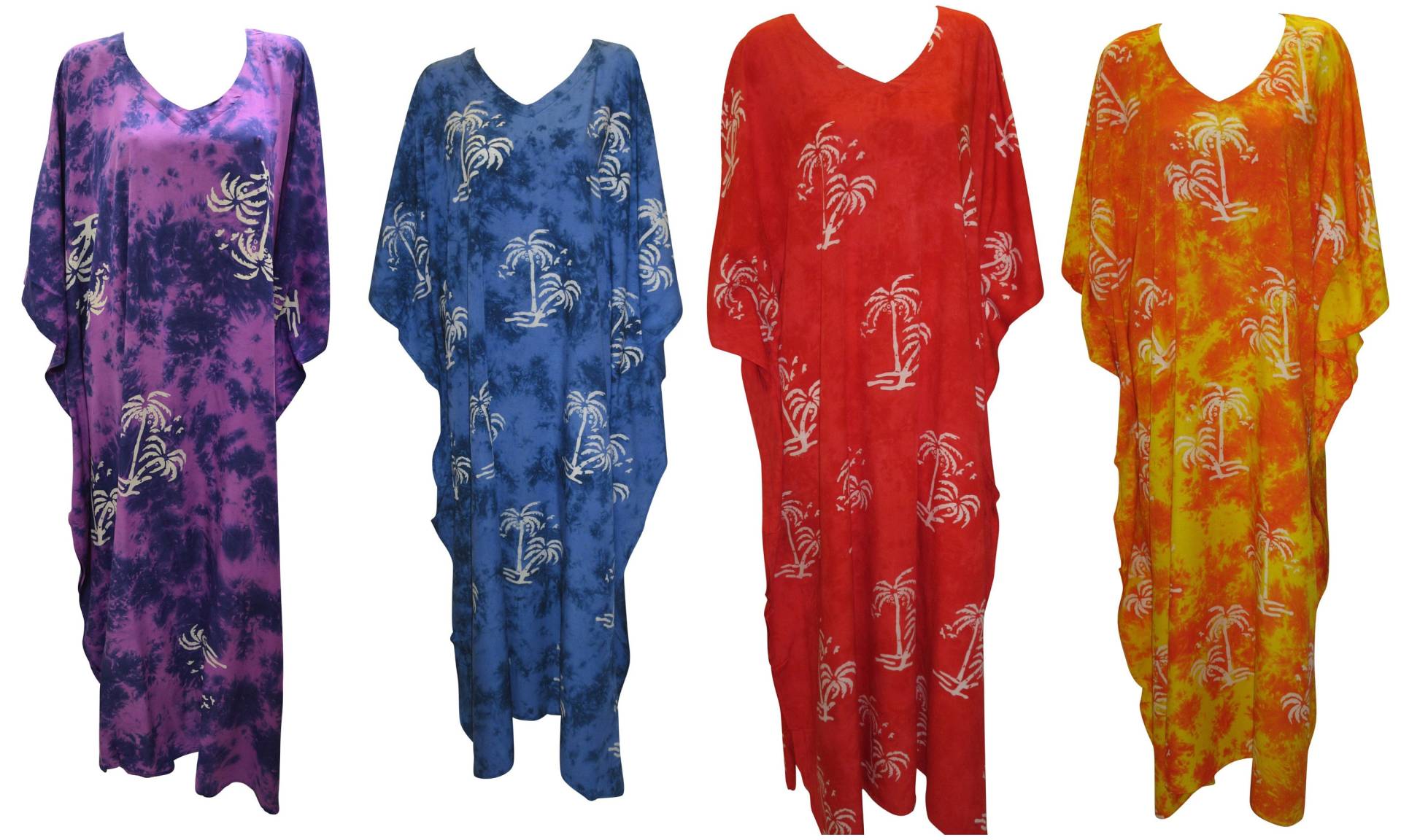 Damen Übergröße Kaftan Handgefertigt Palme Druck Maxi Boho Batwing Loungewear Free Size Bis 28 von MemsaabLondon