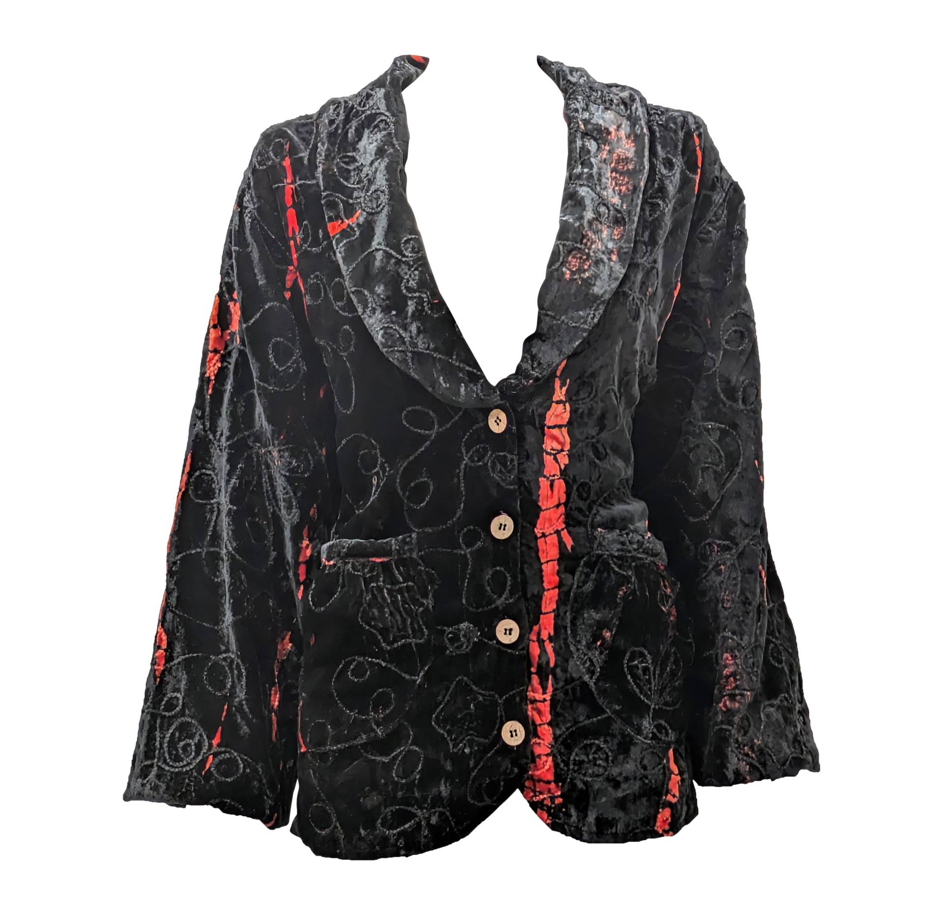Plus Size Tie Dye Samt-Effekt-Jacke - Gothic Boho Style Plus Size Tie Dye Samt-Effekt-Jacke - Gothic Boho Style von MemsaabLondon