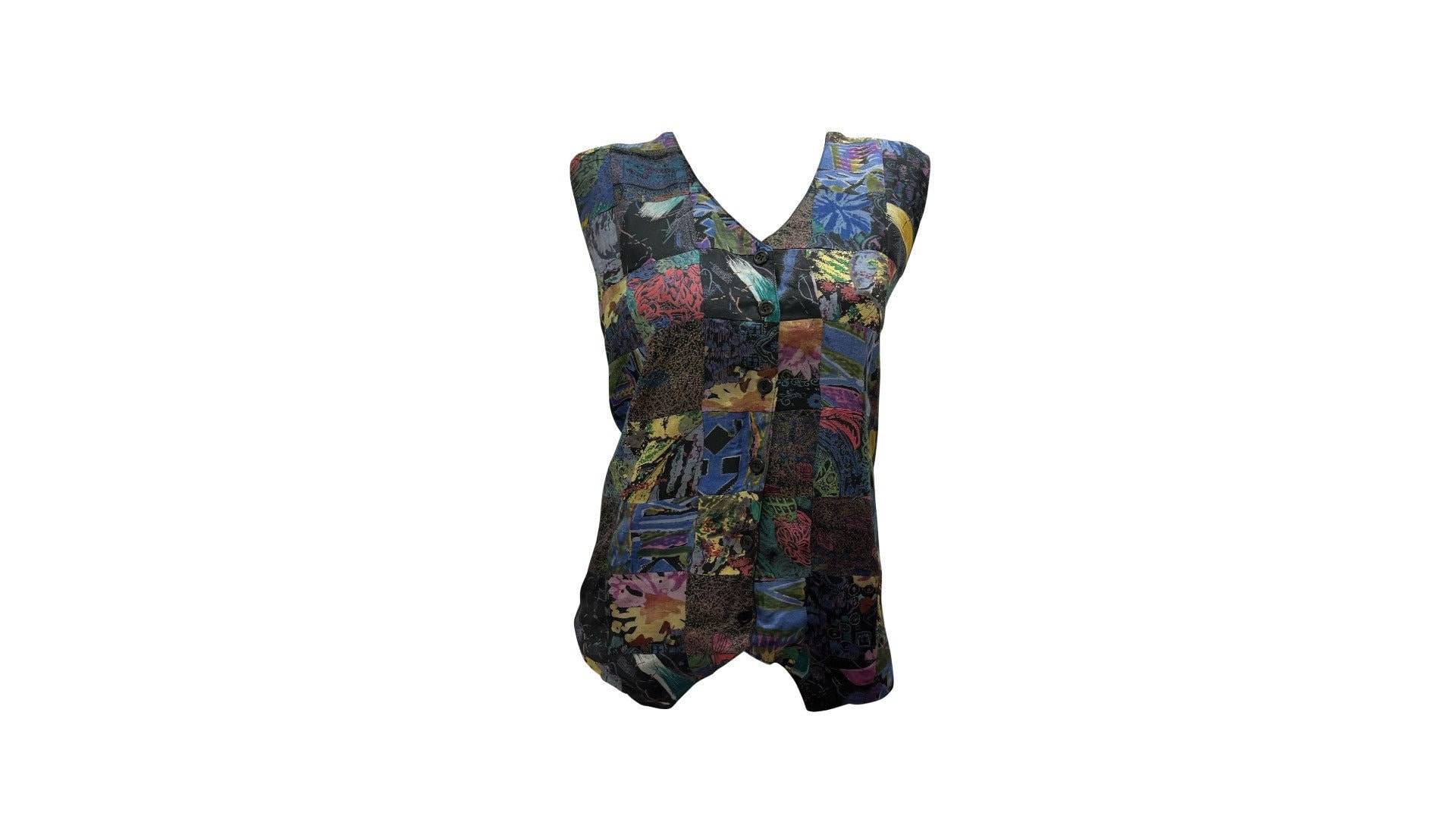 Recycelte Retro Patchwork Weste Vintage Stil Abstrakter Print Abstrakte Bis Größe 14 Recycelte Retro Patchwork Weste Vintage Stil Abstrakter Print Abstrakte Bis Größe 14 von MemsaabLondon