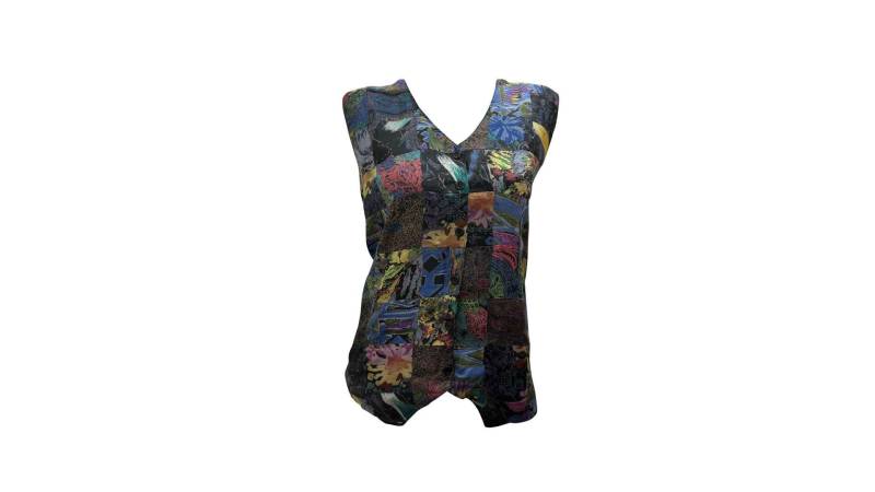 Recycelte Retro Patchwork Weste Vintage Stil Abstrakter Print Abstrakte Bis Größe 14 Recycelte Retro Patchwork Weste Vintage Stil Abstrakter Print Abstrakte Bis Größe 14 von MemsaabLondon