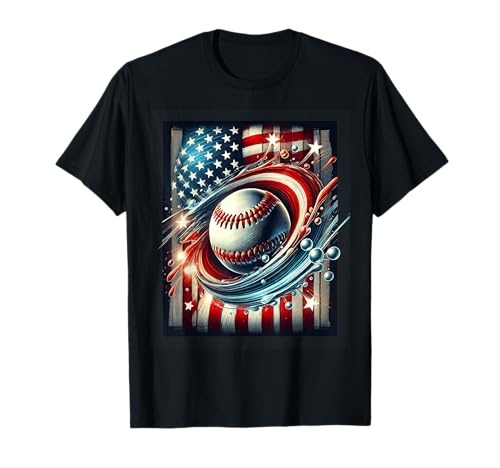 Baseball 4. Juli Herren USA Amerikanische Flagge Patriotische Männer T-Shirt Baseball 4. Juli Herren USA Amerikanische Flagge Patriotische Männer T-Shirt von Men Boys 4th Of July Baseball Apparel