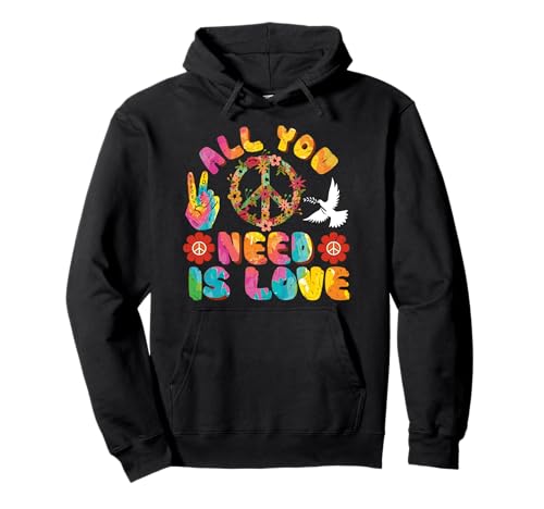 Tye Dye Peace Zeichen Damen 70er Jahre Tie Dye Hippie Peace Zeichen Pullover Hoodie von Men Peace Sign Decor Peace Sign Tie Dye Decoration