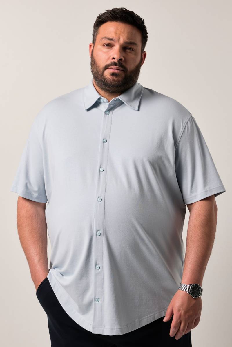 Große Größen Men+ Business-Jerseyhemd FLEXLASTIC®, Herren, blau, Größe: L, Baumwolle, Men Plus von Men Plus