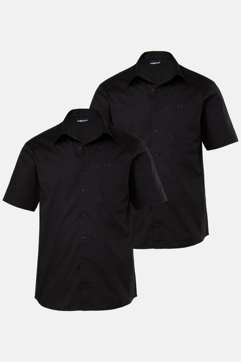 Große Größen Men+ Businesshemd, Herren, schwarz, Größe: L, Polyester/Baumwolle, Men Plus von Men Plus