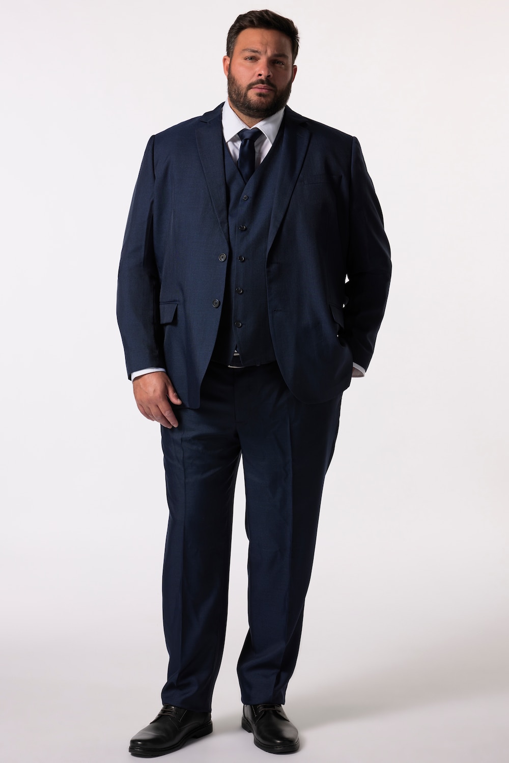 Große Größen Men+ Businesshose Florenz Bauchfit, Herren, blau, Größe: 66, Polyester, Men Plus von Men Plus