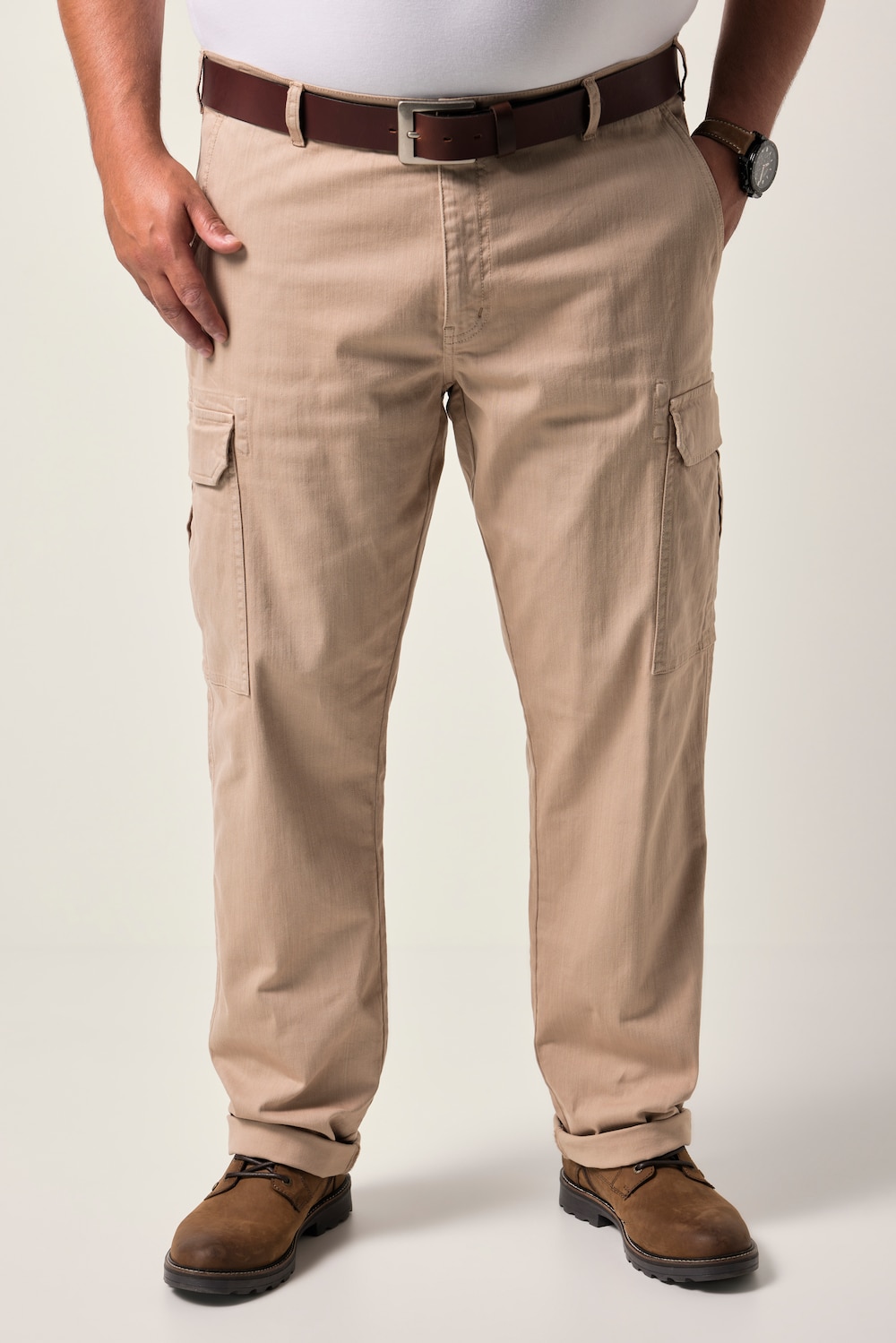 Große Größen Men+ Cargojeans Bauchfit, Herren, braun, Größe: 68, Baumwolle, Men Plus von Men Plus