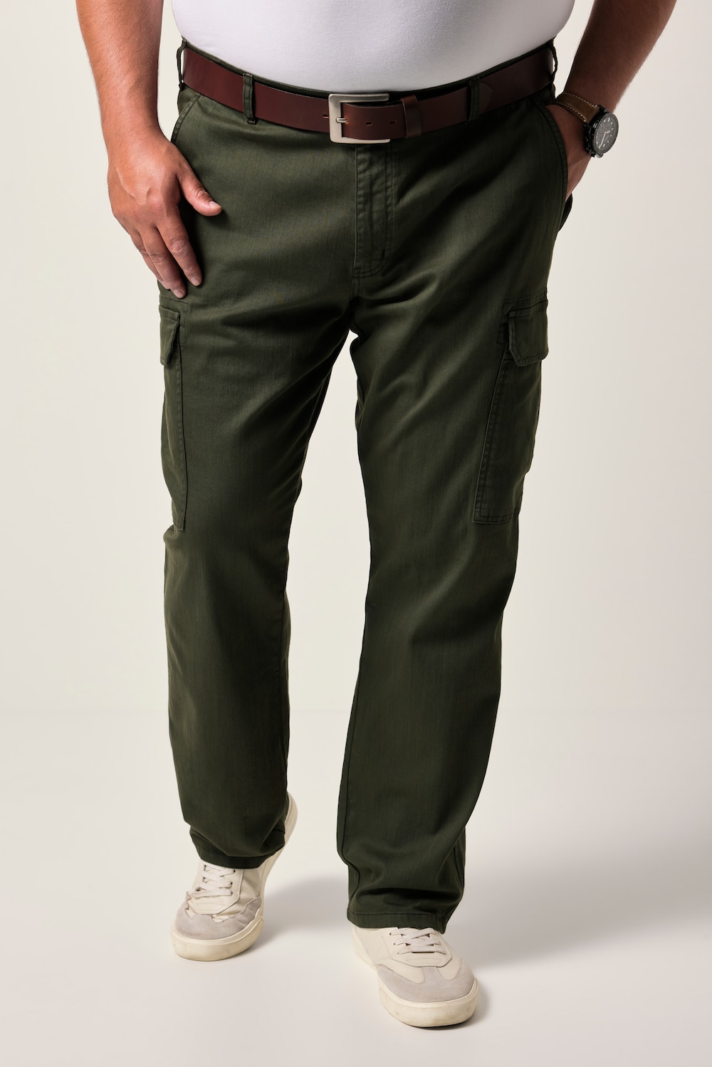 Große Größen Men+ Cargojeans Bauchfit, Herren, grün, Größe: 60, Baumwolle, Men Plus von Men Plus