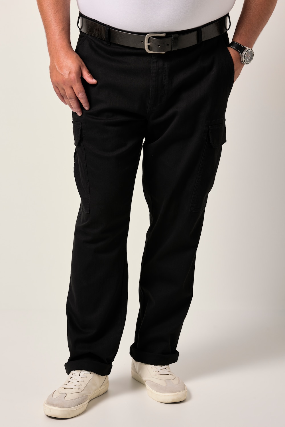 Große Größen Men+ Cargojeans Bauchfit, Herren, schwarz, Größe: 72, Baumwolle, Men Plus von Men Plus