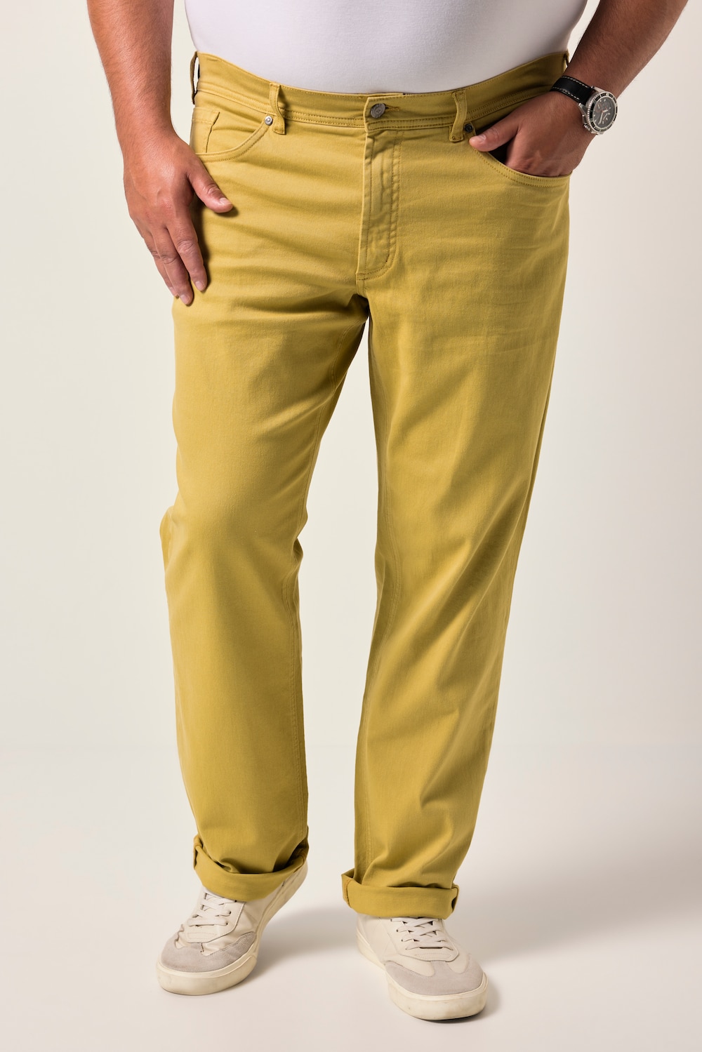 Große Größen Men+ Colorjeans, Herren, grün, Größe: 54, Baumwolle, Men Plus von Men Plus