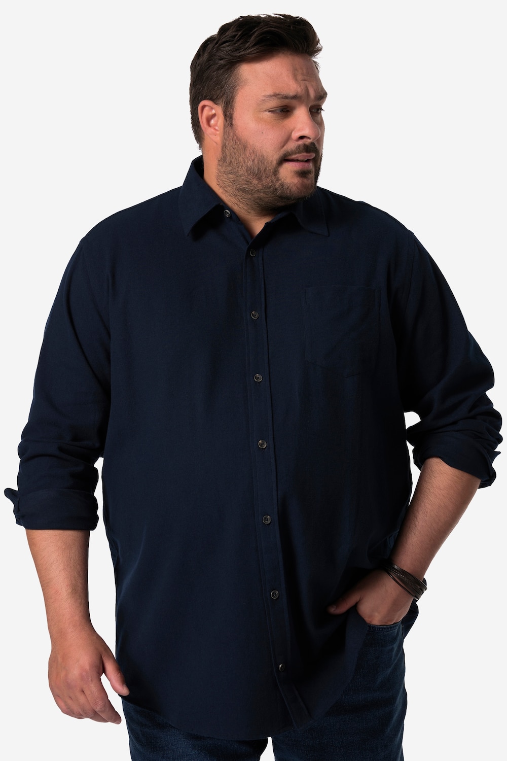 Große Größen Men+ Flanellhemd, Herren, blau, Größe: 7XL, Baumwolle, Men Plus von Men Plus