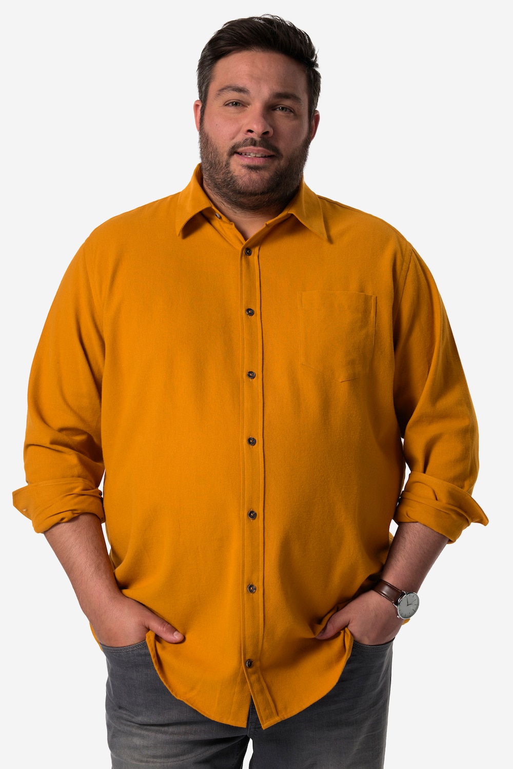 Große Größen Men+ Flanellhemd, Herren, braun, Größe: 3XL, Baumwolle, Men Plus von Men Plus