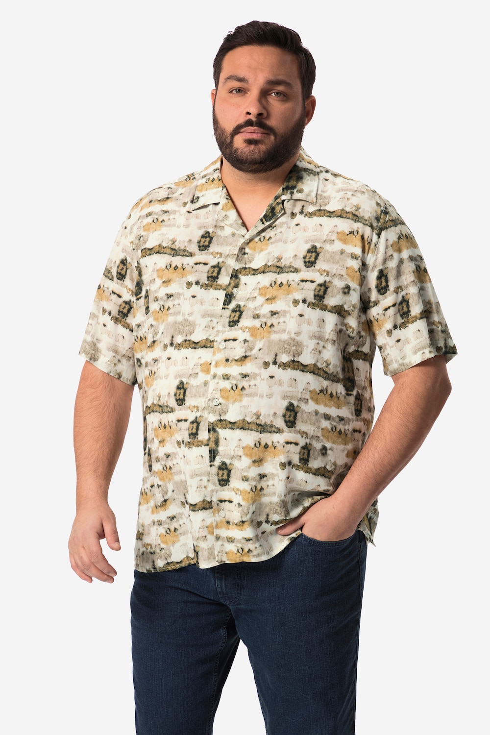 Große Größen Men+ Hemd, Herren, beige, Größe: XXL, Viskose, Men Plus von Men Plus