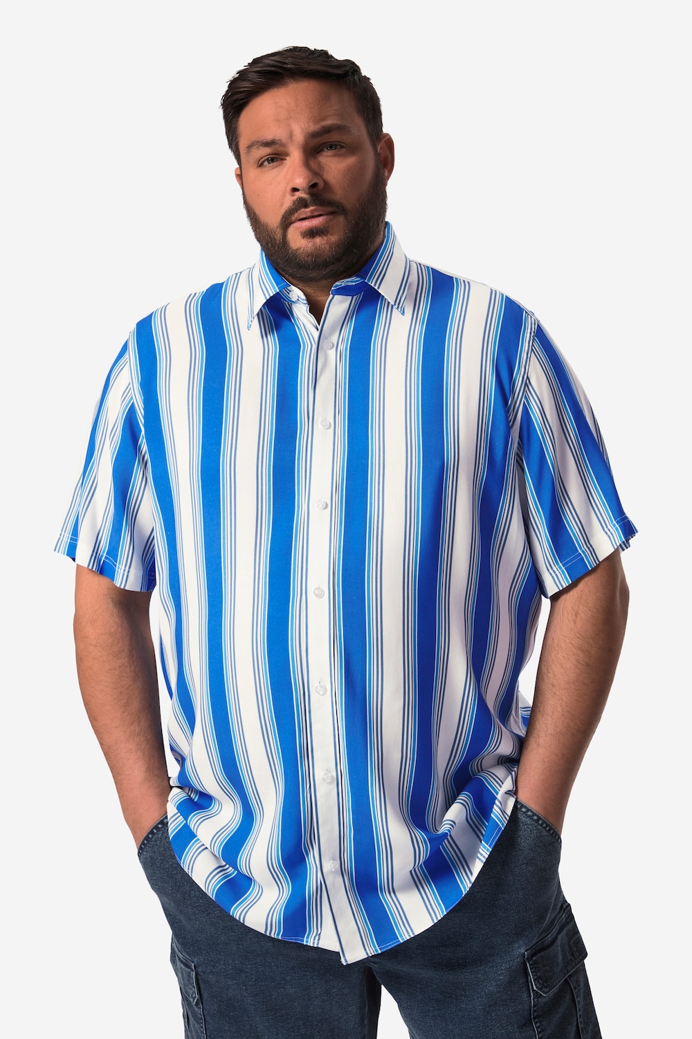 Große Größen Men+ Hemd, Herren, blau, Größe: 4XL, Viskose, Men Plus von Men Plus