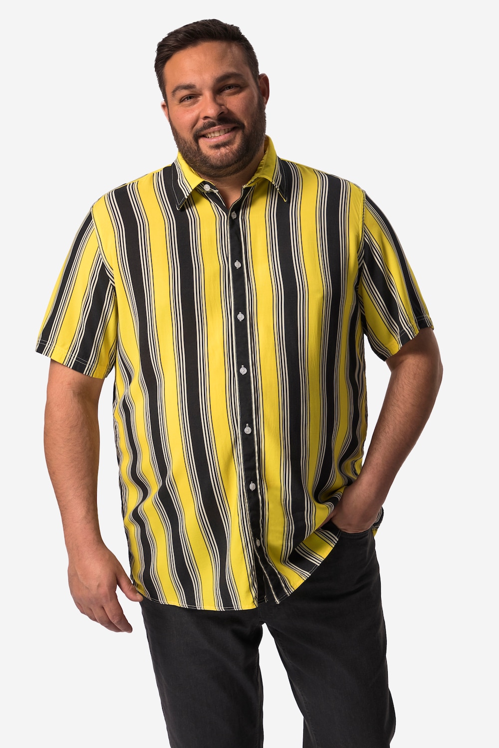 Große Größen Men+ Hemd, Herren, schwarz, Größe: 4XL, Viskose, Men Plus von Men Plus