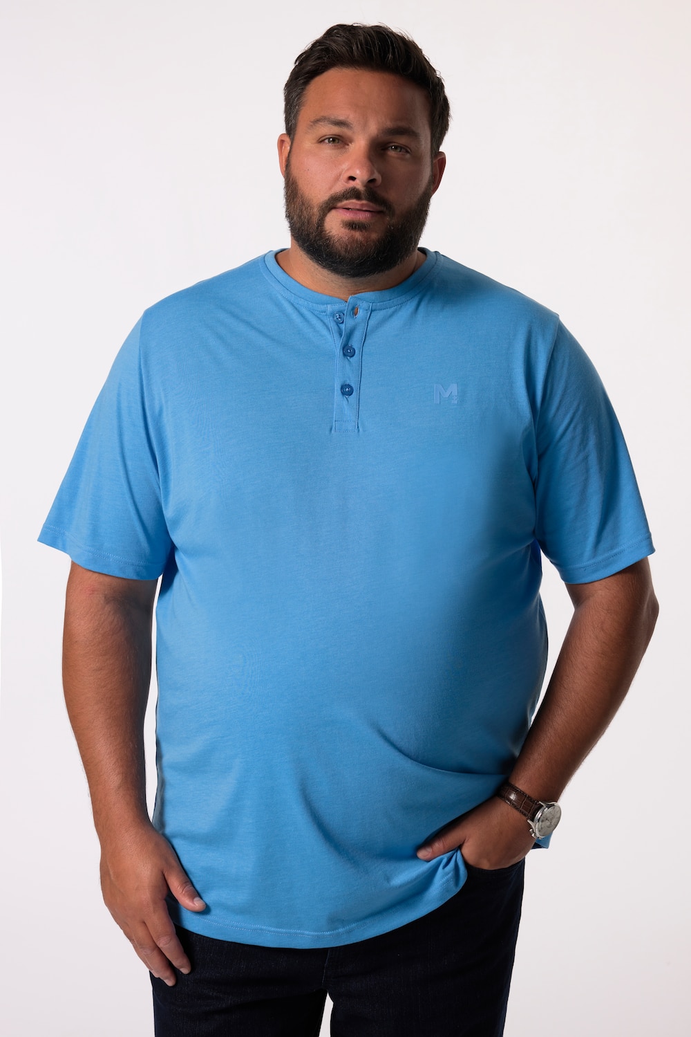 Große Größen Men+ Henley, Herren, blau, Größe: XL, Baumwolle/Polyester, Men Plus Große Größen Men+ Henley, Herren, blau, Größe: XL, Baumwolle/Polyester, Men Plus von Men Plus