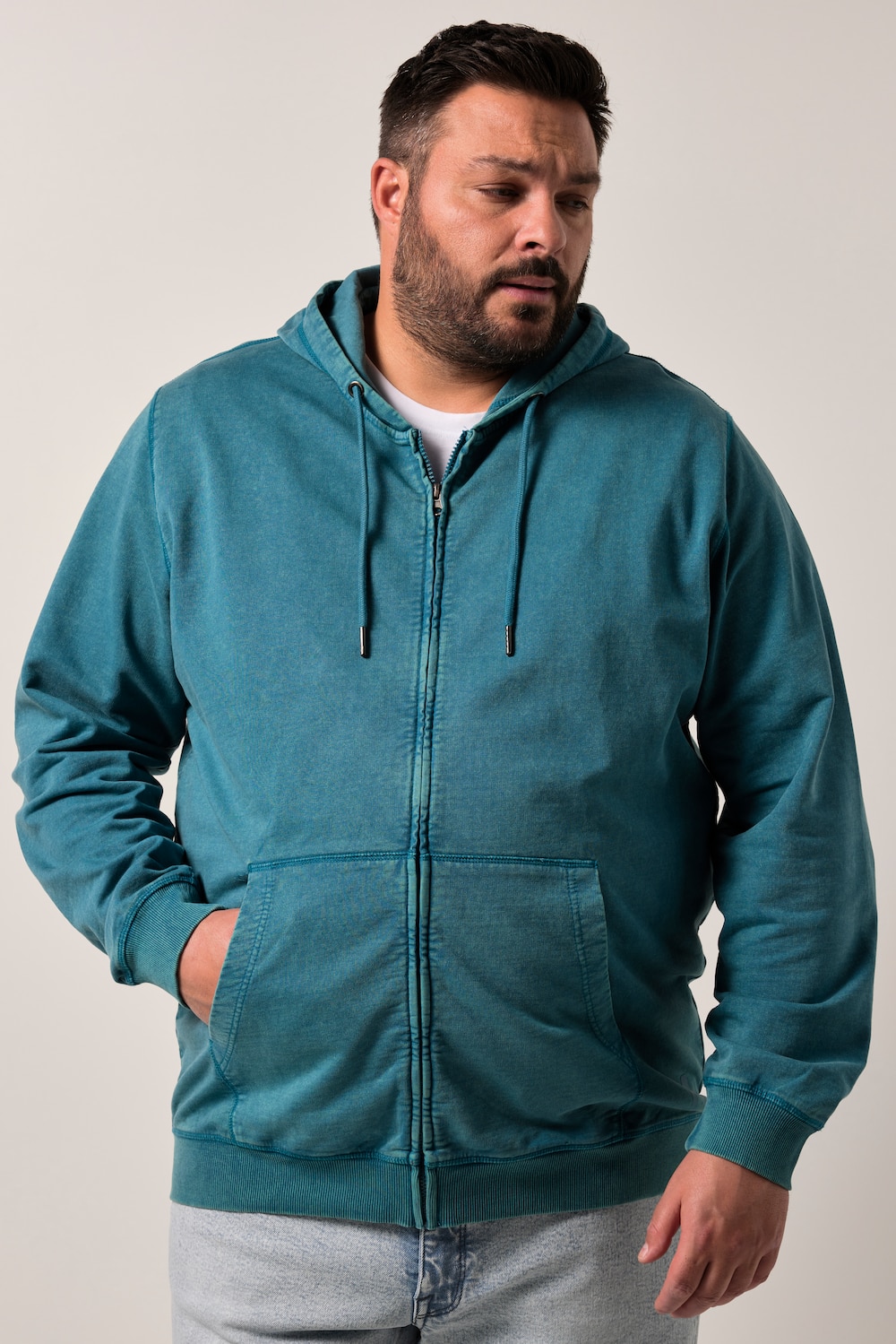 Große Größen Men+ Hoodiejacke, Herren, türkis, Größe: 6XL, Baumwolle, Men Plus Große Größen Men+ Hoodiejacke, Herren, türkis, Größe: 6XL, Baumwolle, Men Plus von Men Plus