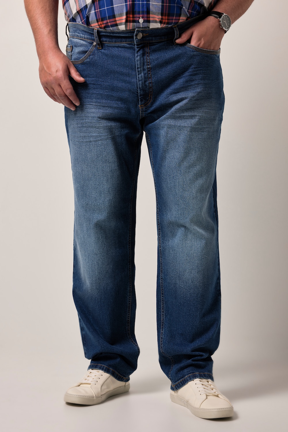 Große Größen Men+ Jeans, Herren, blau, Größe: 33, Baumwolle, Men Plus von Men Plus