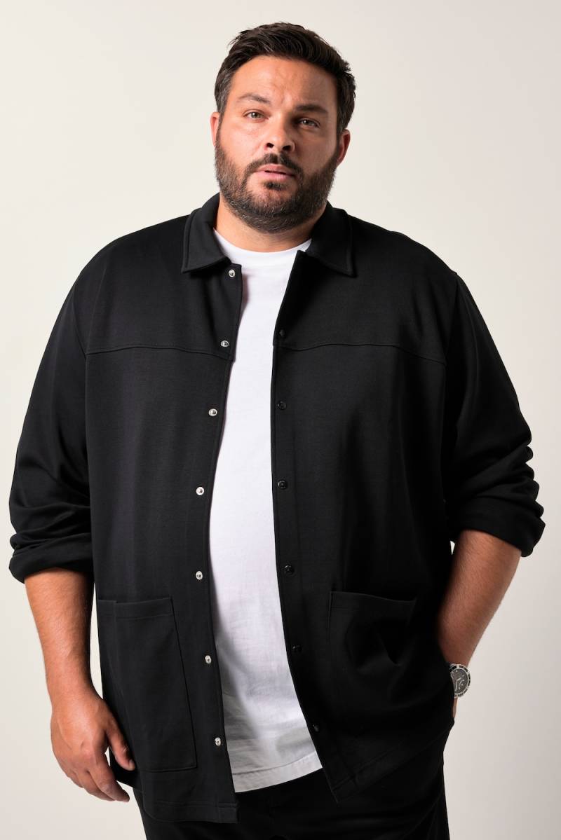 Große Größen Men+ Jersey-Overshirt FLEXLASTIC®, Herren, schwarz, Größe: L, Baumwolle/Polyester, Men Plus von Men Plus