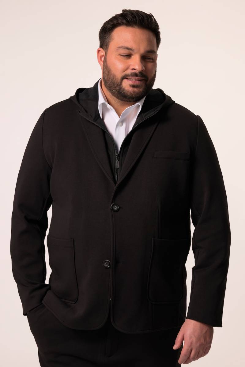 Große Größen Men+ Jersey-Sakko Bilbao FLEXLASTIC®, Herren, schwarz, Größe: L, Baumwolle/Polyester, Men Plus von Men Plus