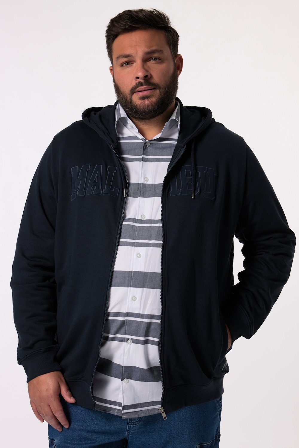 Große Größen Men+ Kapuzen-Sweatjacke, Herren, blau, Größe: L, Baumwolle, Men Plus Große Größen Men+ Kapuzen-Sweatjacke, Herren, blau, Größe: L, Baumwolle, Men Plus von Men Plus