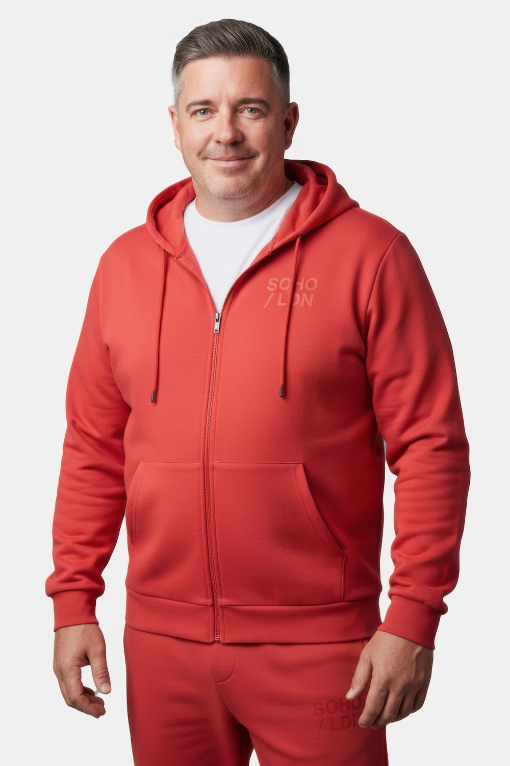 Große Größen Men+ Kapuzen-Sweatjacke, Herren, rot, Größe: 8XL, Baumwolle, Men Plus von Men Plus