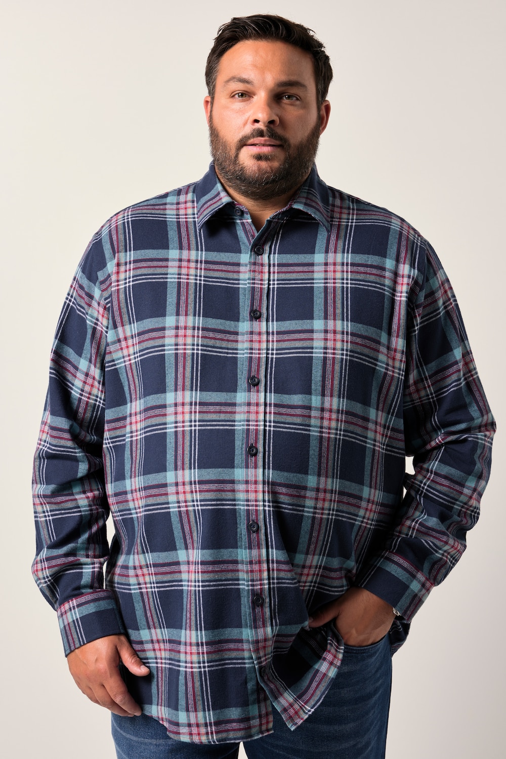 Große Größen Men+ Karo-Flanellhemd, Herren, blau, Größe: 4XL, Baumwolle, Men Plus Große Größen Men+ Karo-Flanellhemd, Herren, blau, Größe: 4XL, Baumwolle, Men Plus von Men Plus