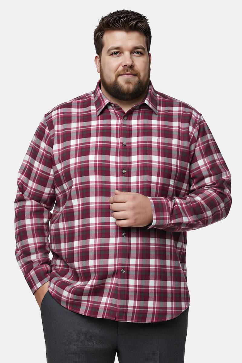 Große Größen Men+ Karo-Flanellhemd, Herren, lila, Größe: 4XL, Baumwolle, Men Plus von Men Plus