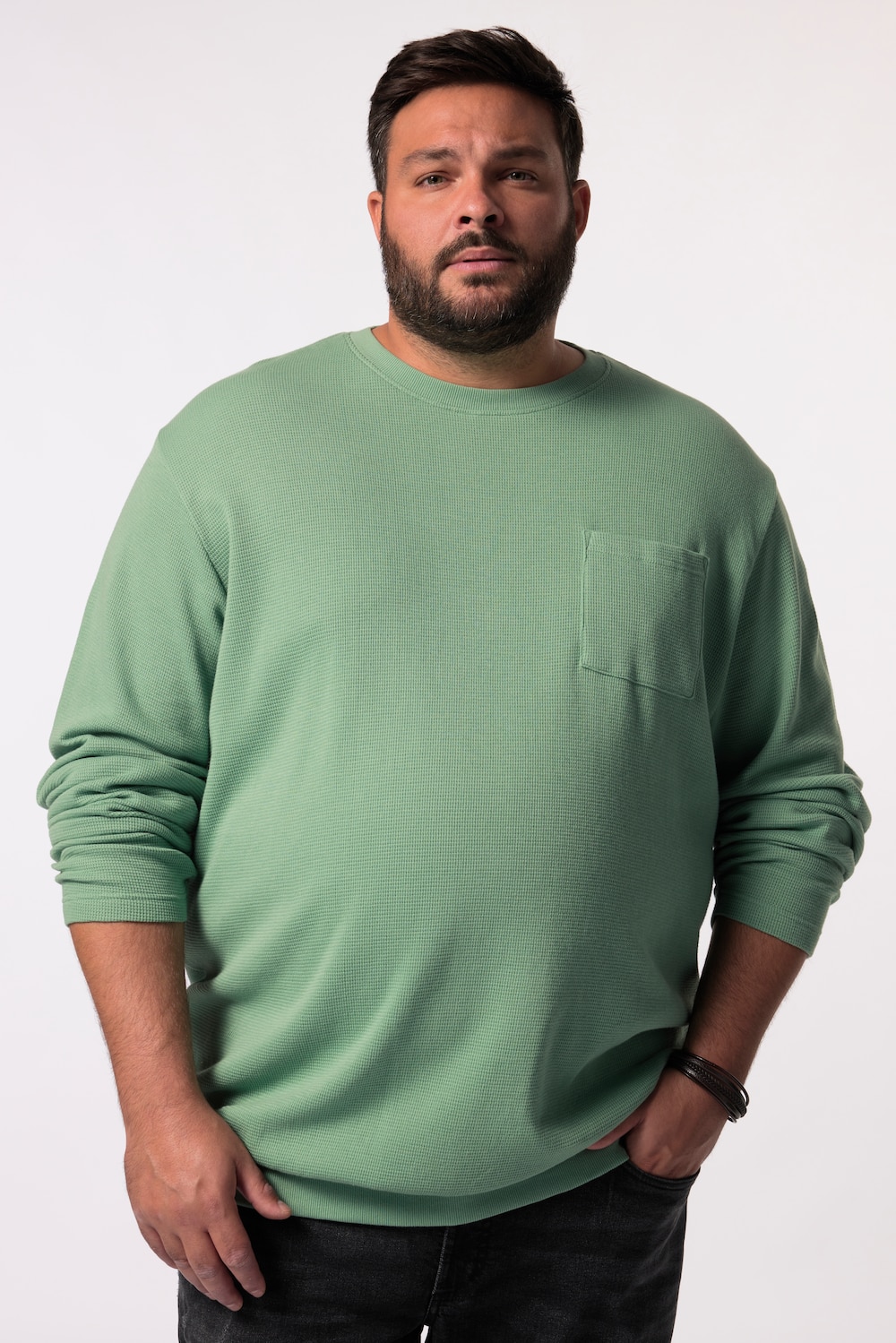 Große Größen Men+ Langarmshirt, Herren, türkis, Größe: XL, Baumwolle, Men Plus von Men Plus