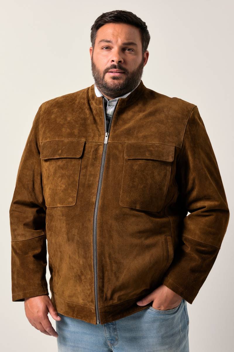 Große Größen Men+ Lederjacke, Herren, braun, Größe: 6XL, Leder, Men Plus von Men Plus