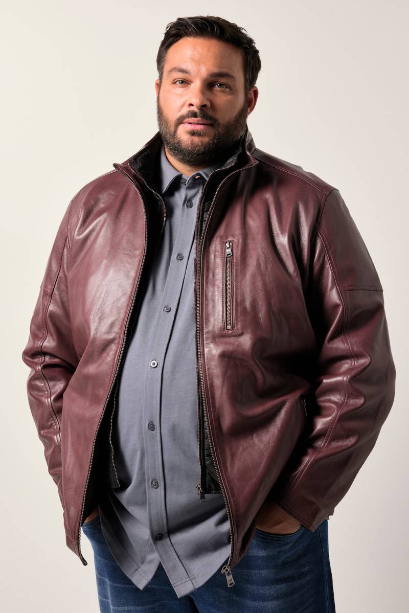 Große Größen Men+ Lederjacke, Herren, rot, Größe: 5XL, Leder, Men Plus von Men Plus