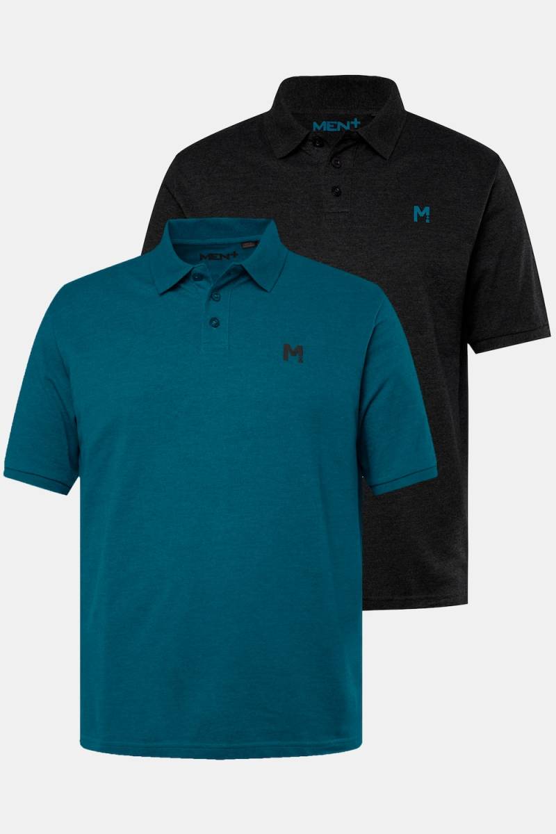 Große Größen Men+ Poloshirts, Herren, türkis, Größe: XXL, Baumwolle/Polyester, Men Plus von Men Plus