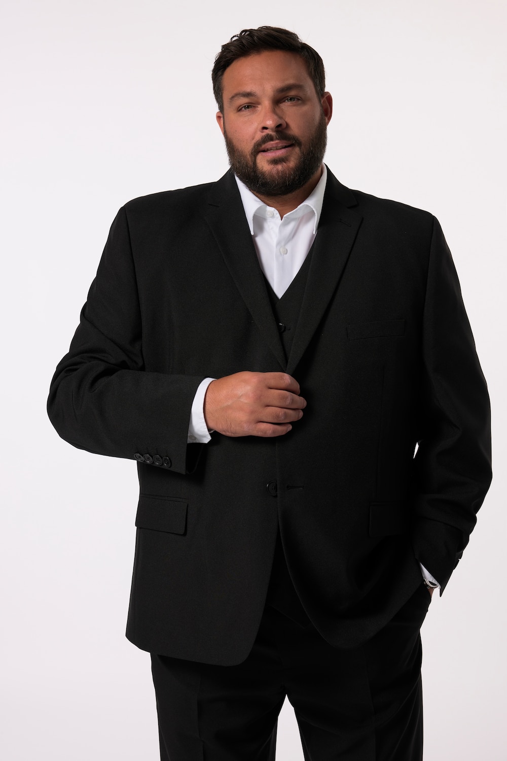 Große Größen Men+ Sakko, Herren, schwarz, Größe: 26, Polyester, Men Plus von Men Plus