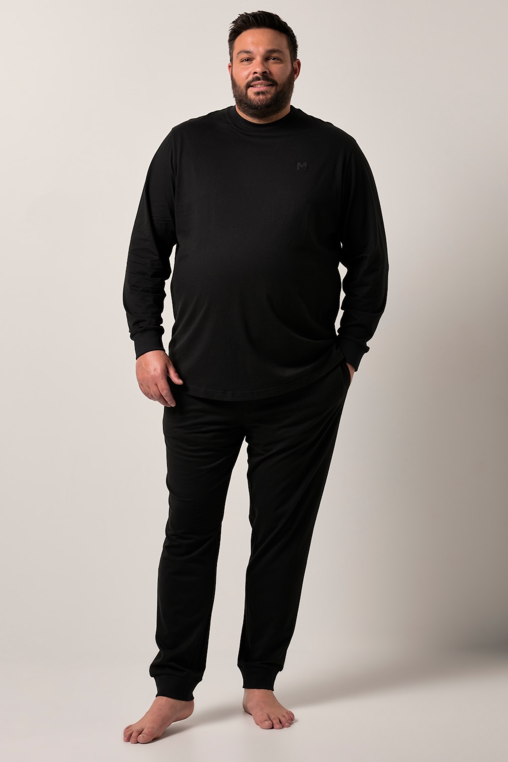 Große Größen Men+ Schlafanzug, Herren, schwarz, Größe: 3XL, Baumwolle, Men Plus von Men Plus