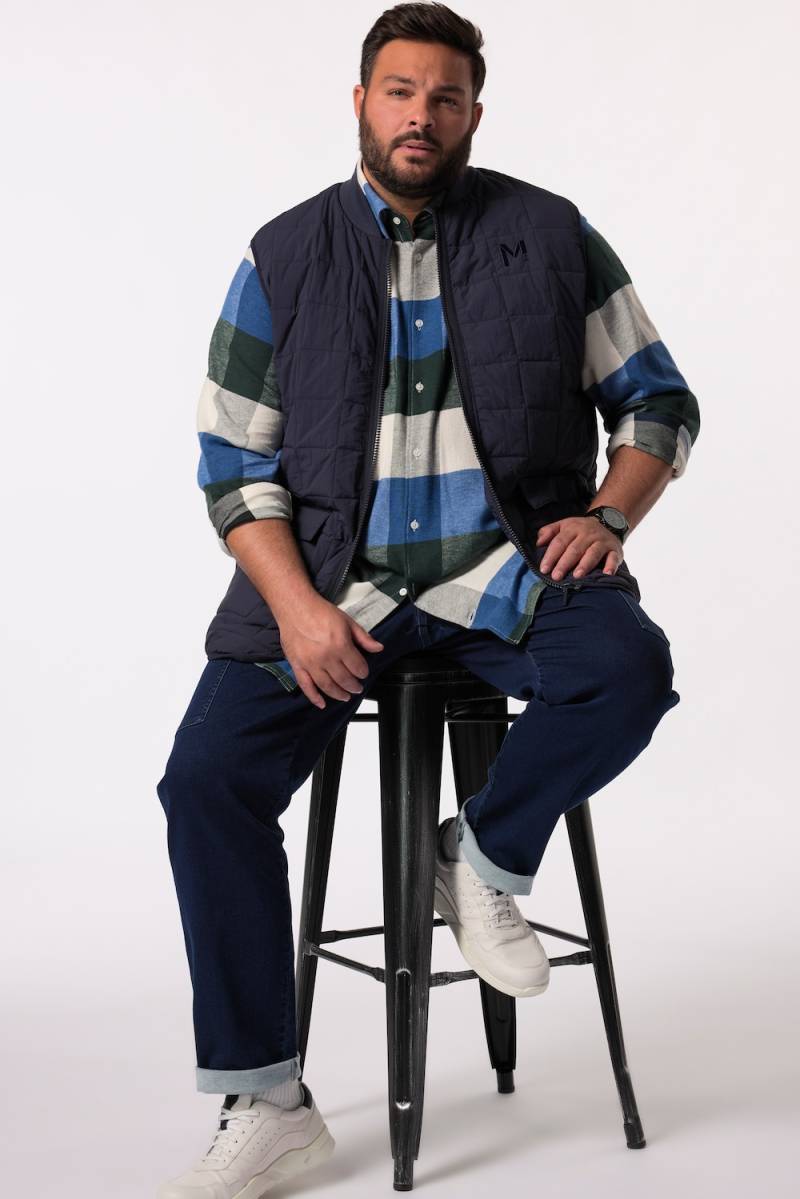 Große Größen Men+ Steppweste, Herren, blau, Größe: 8XL, Polyester/Synthetische Fasern, Men Plus von Men Plus