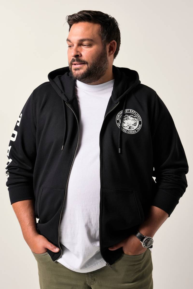Große Größen Men+ Sweatjacke, Herren, schwarz, Größe: 4XL, Baumwolle, Men Plus von Men Plus