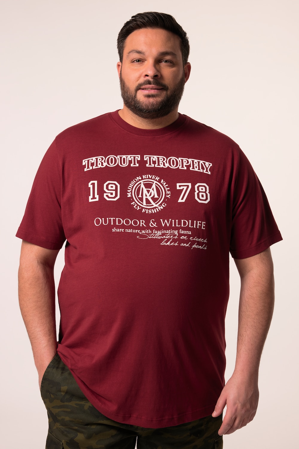 Große Größen Men+ T-Shirt, Herren, rot, Größe: 4XL, Baumwolle, Men Plus von Men Plus