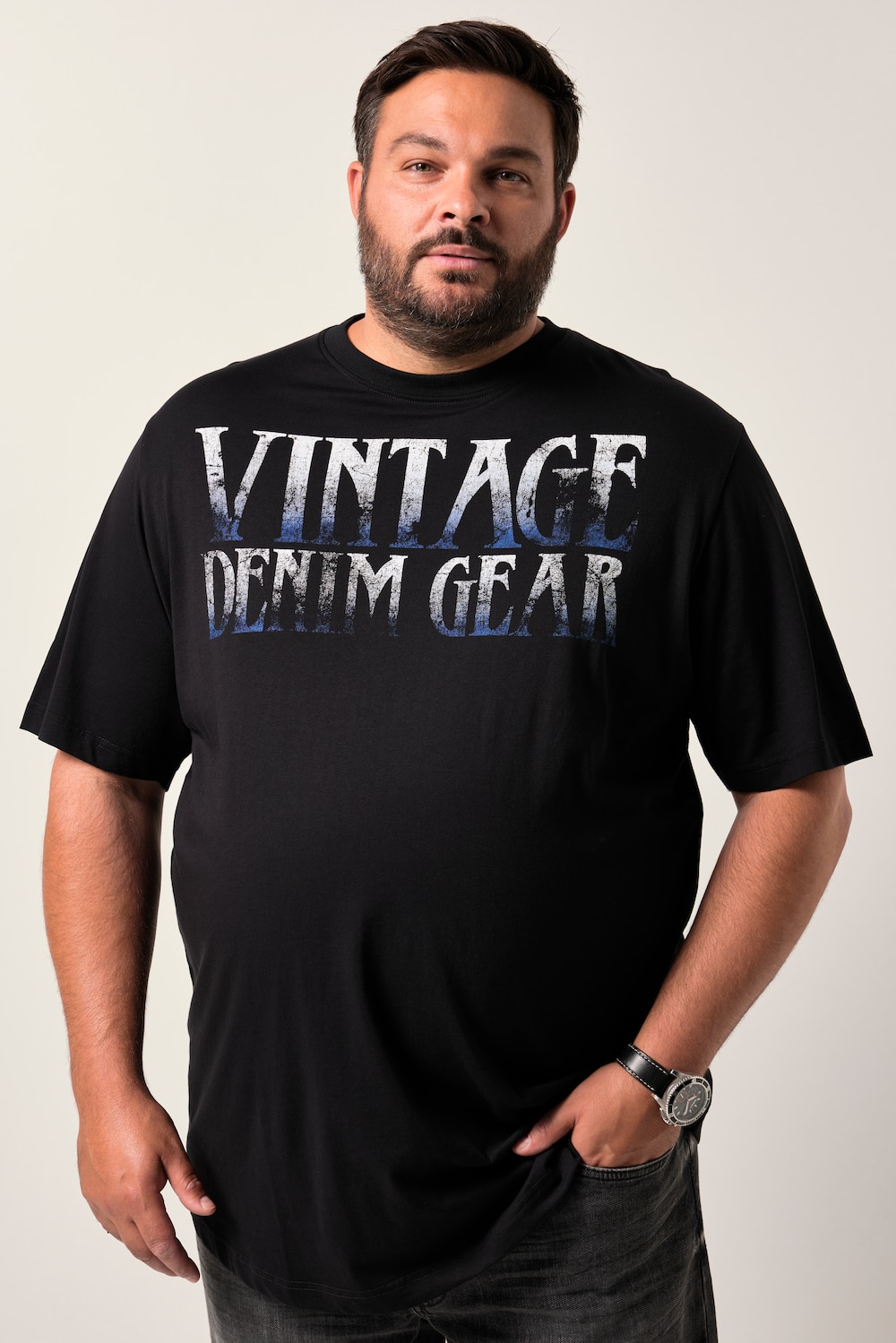 Große Größen Men+ T-Shirt, Herren, schwarz, Größe: 7XL, Baumwolle, Men Plus von Men Plus