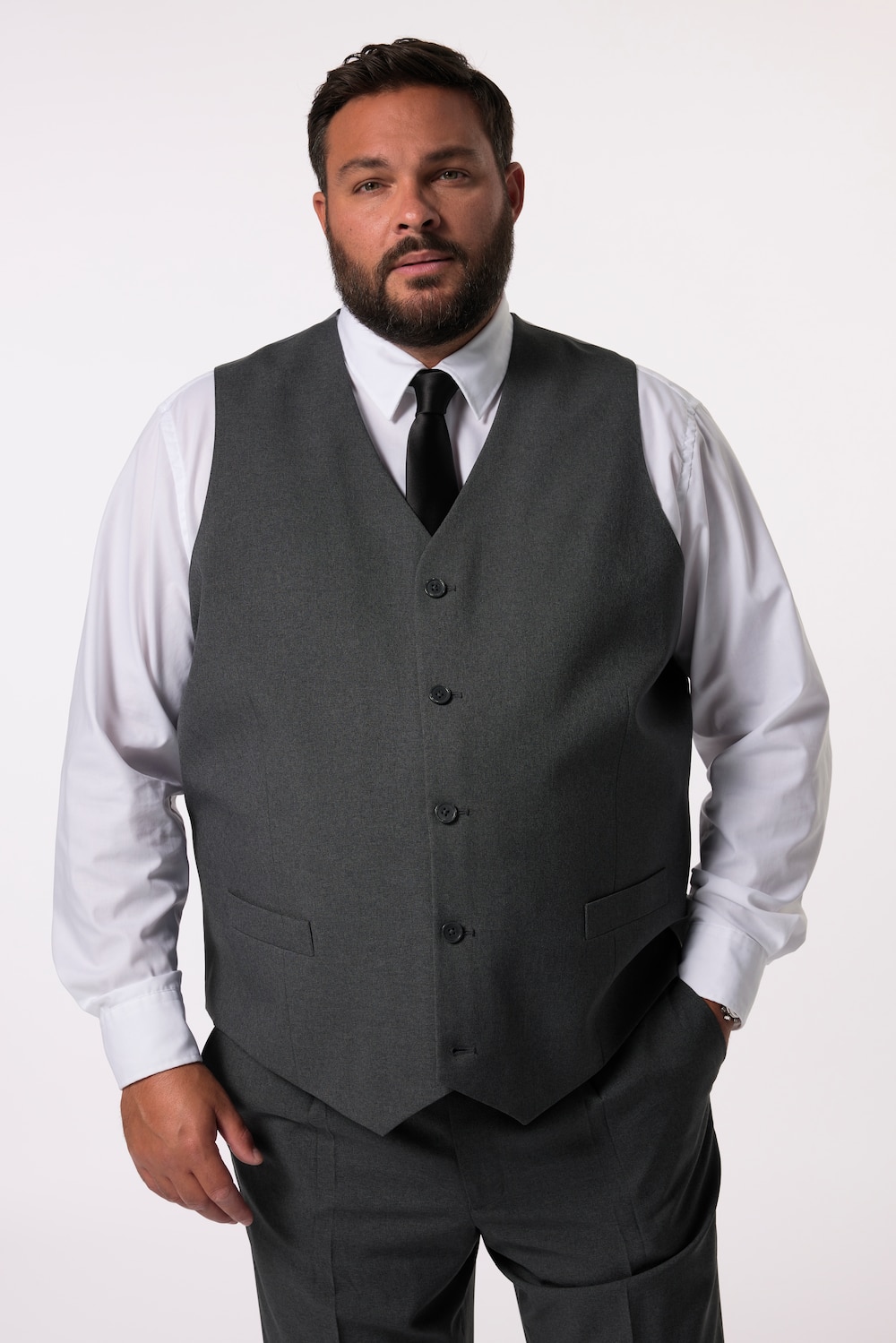 Große Größen Men+ Weste, Herren, grau, Größe: 66, Polyester, Men Plus von Men Plus